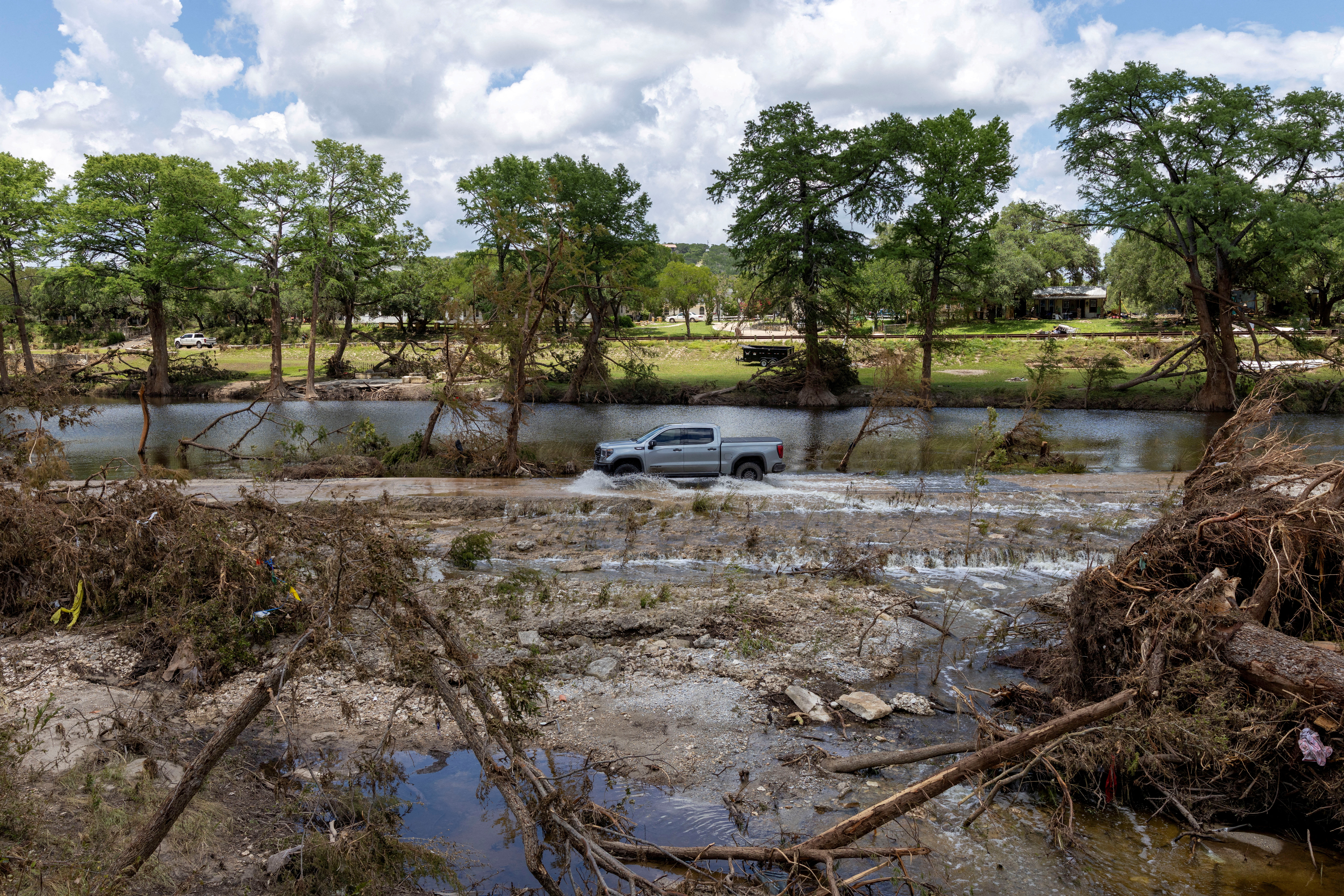 Aftermath of deadly flooding in Hunt, Texas