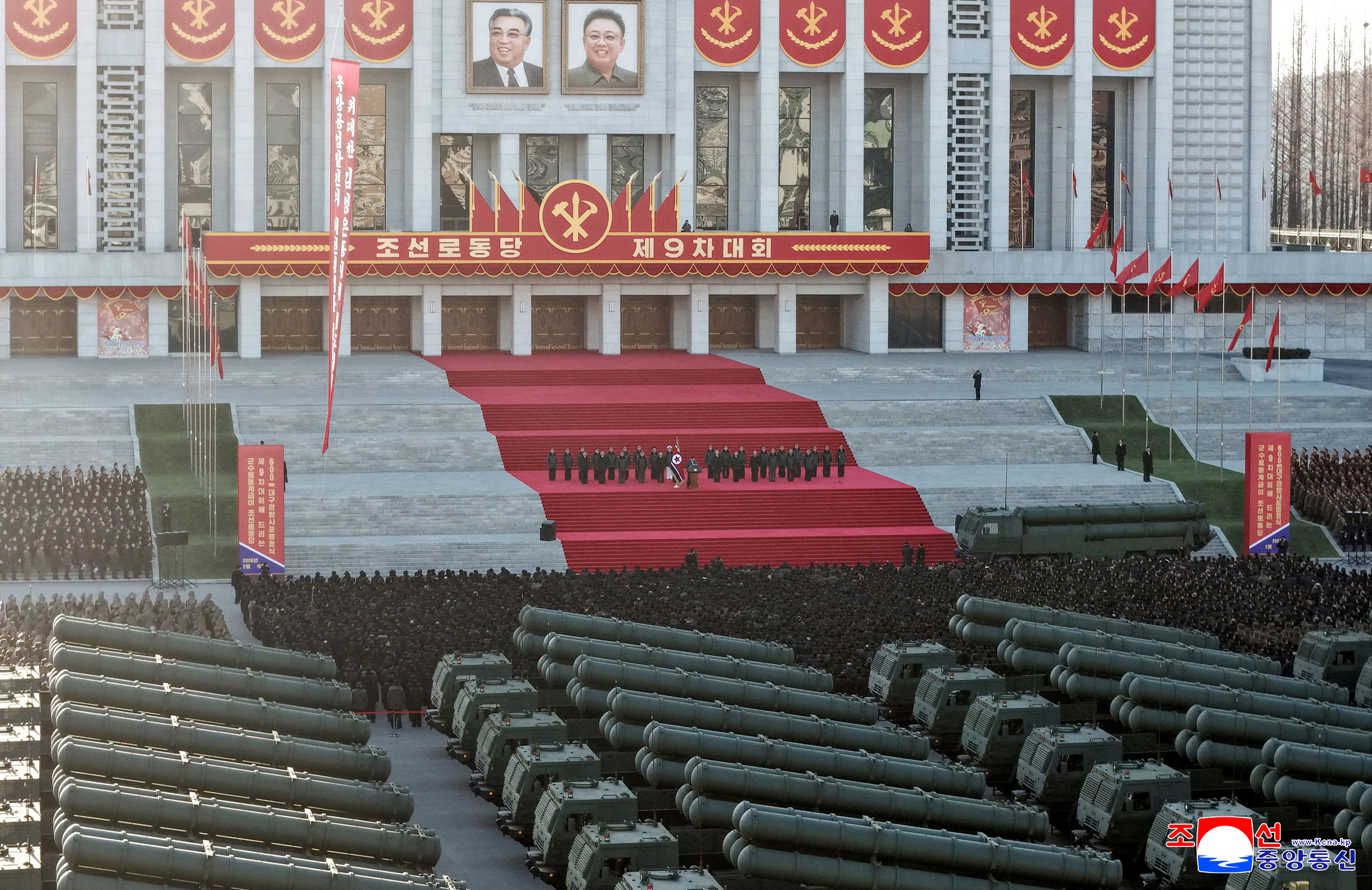 Presentation ceremony of 600mm-calibre multiple rocket launchers in Pyongyang