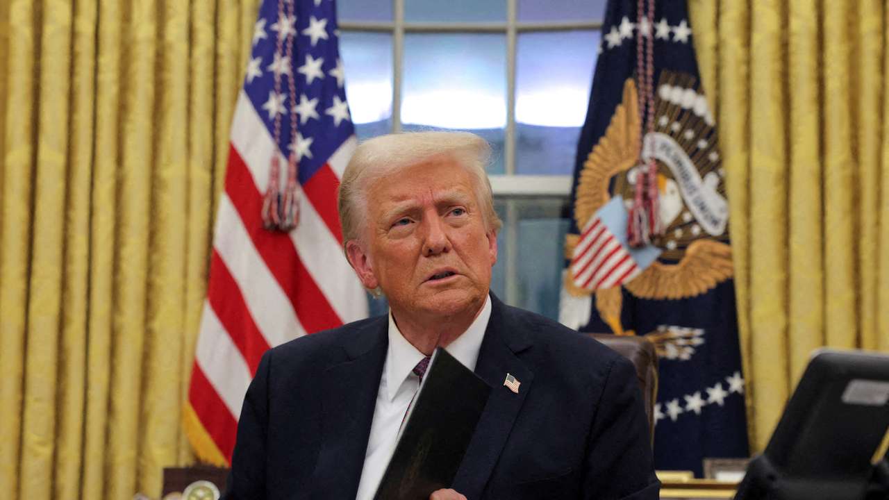 FILE PHOTO: U.S. President Donald Trump at the Oval Office in Washington