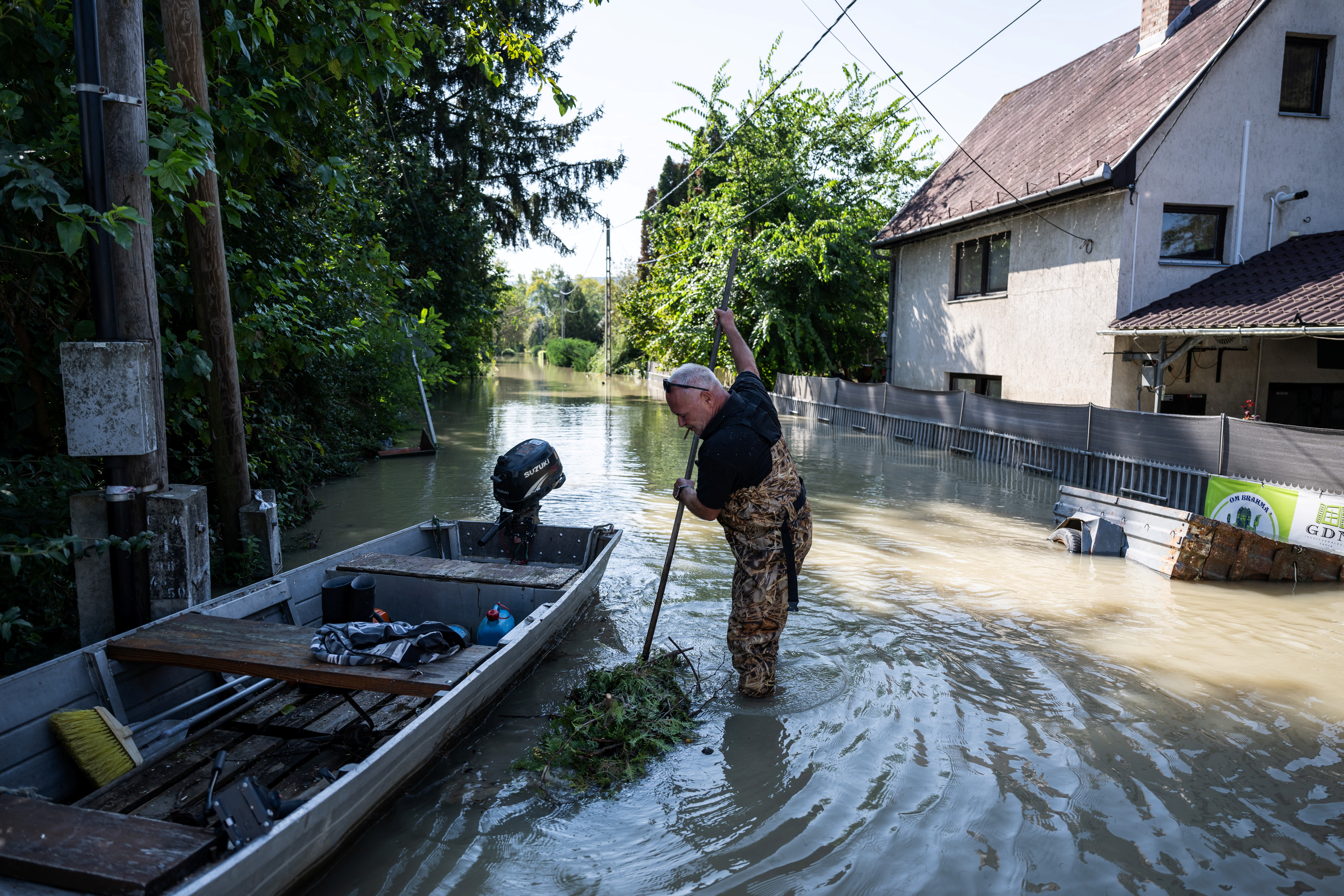 Flooding Danube in Hungary