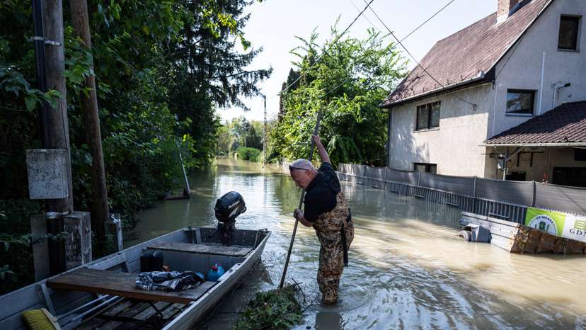 Flooding Danube in Hungary