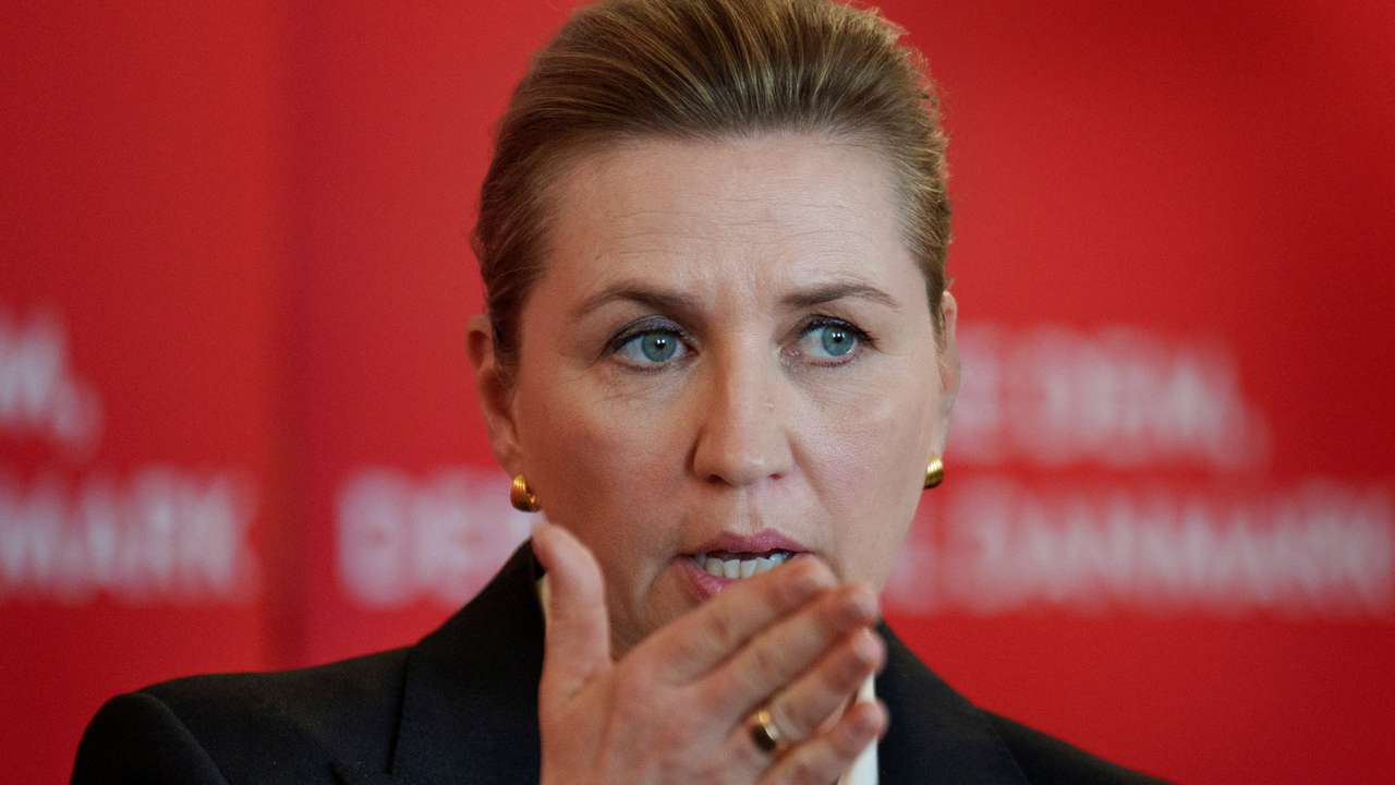Denmark's PM Frederiksen presents the Social Democrats' immigration proposal in Copenhagen