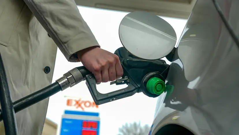 Gas prices are seen at a fuelling station as the price of oil and gas has surged amid the U.S.-Israeli conflict with Iran, in Washington