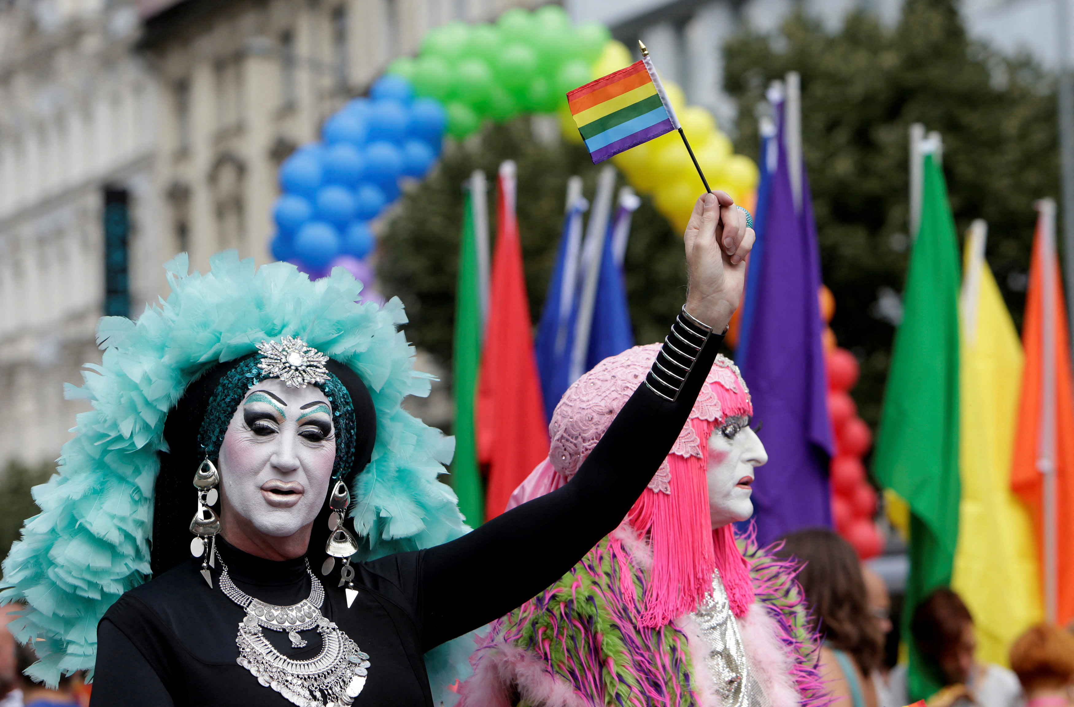 FILE PHOTO: Participants attend the Prague Pride Parade