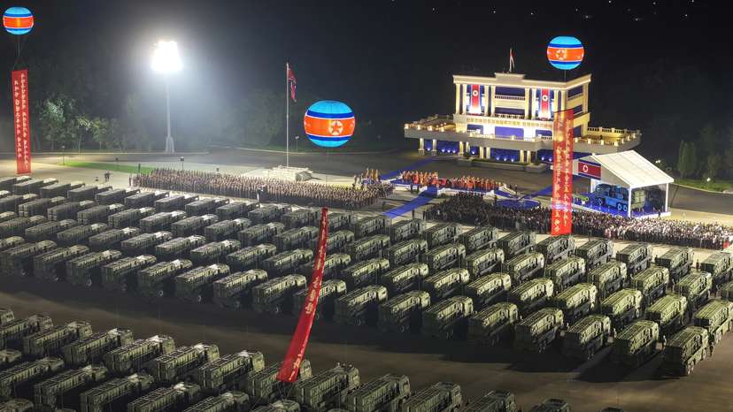 North Korean leader Kim Jong Un attends a ceremonial event to mark the delivery of new tactical ballistic missiles to his country's troops