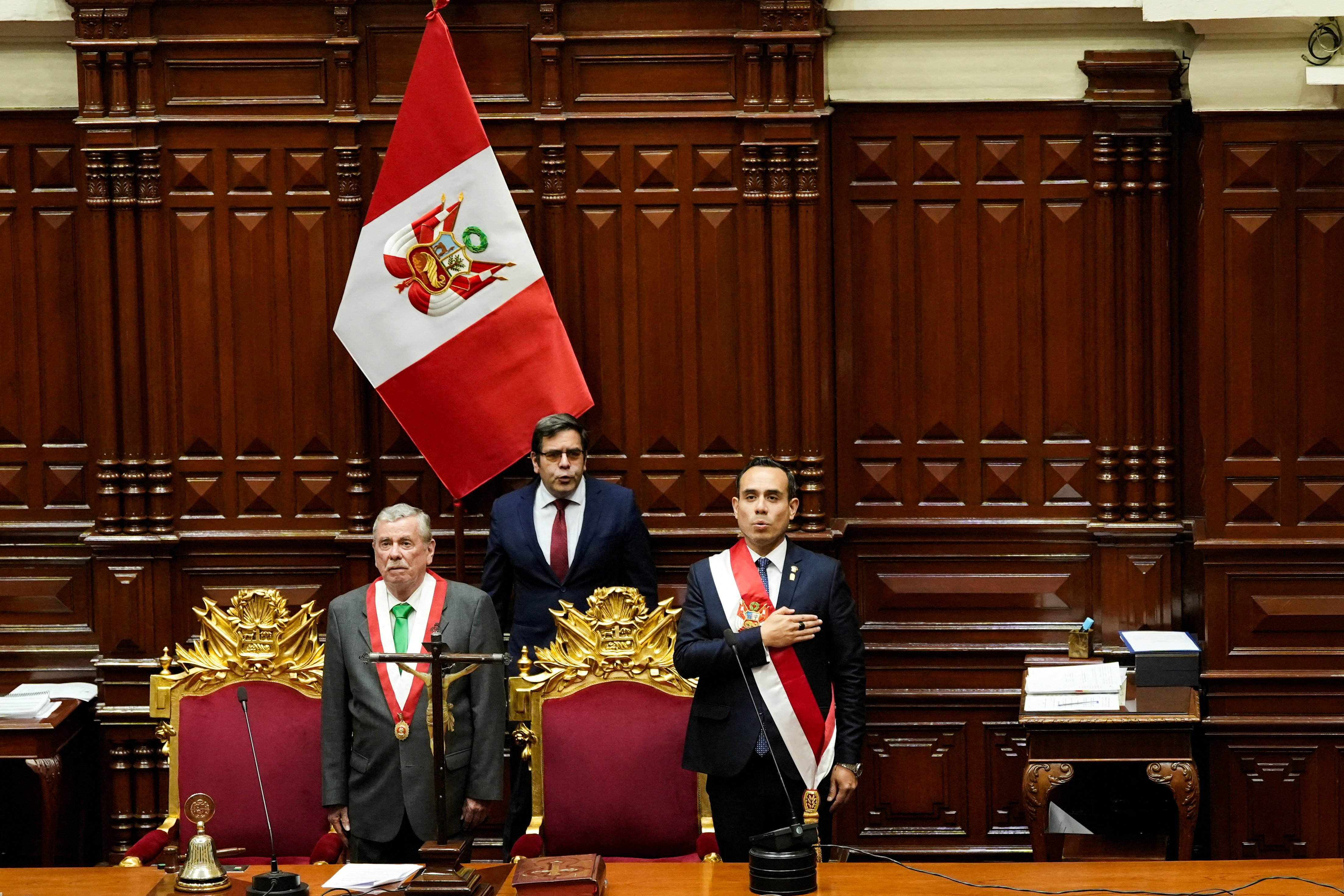 Jose Jeri is sworn in as Peru's new president, after Congress votes to remove former President Boluarte