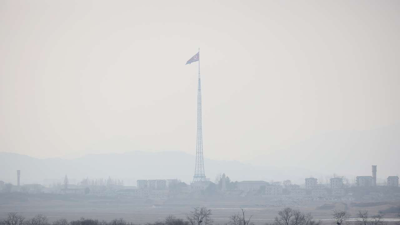 View of the inter-Korean border amid growing threats from North Korea