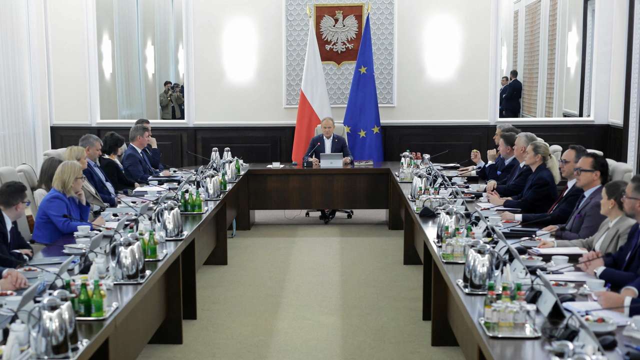 Polish Prime Minister Tusk speaks during government sitting in Warsaw