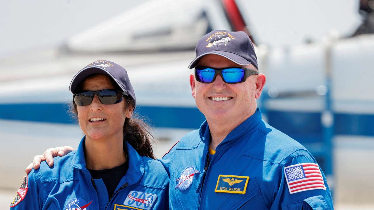 FILE PHOTO: NASA astronauts arrive ahead of the launch of Boeing's Starliner-1 Crew Flight Test (CFT) in Cape Canaveral