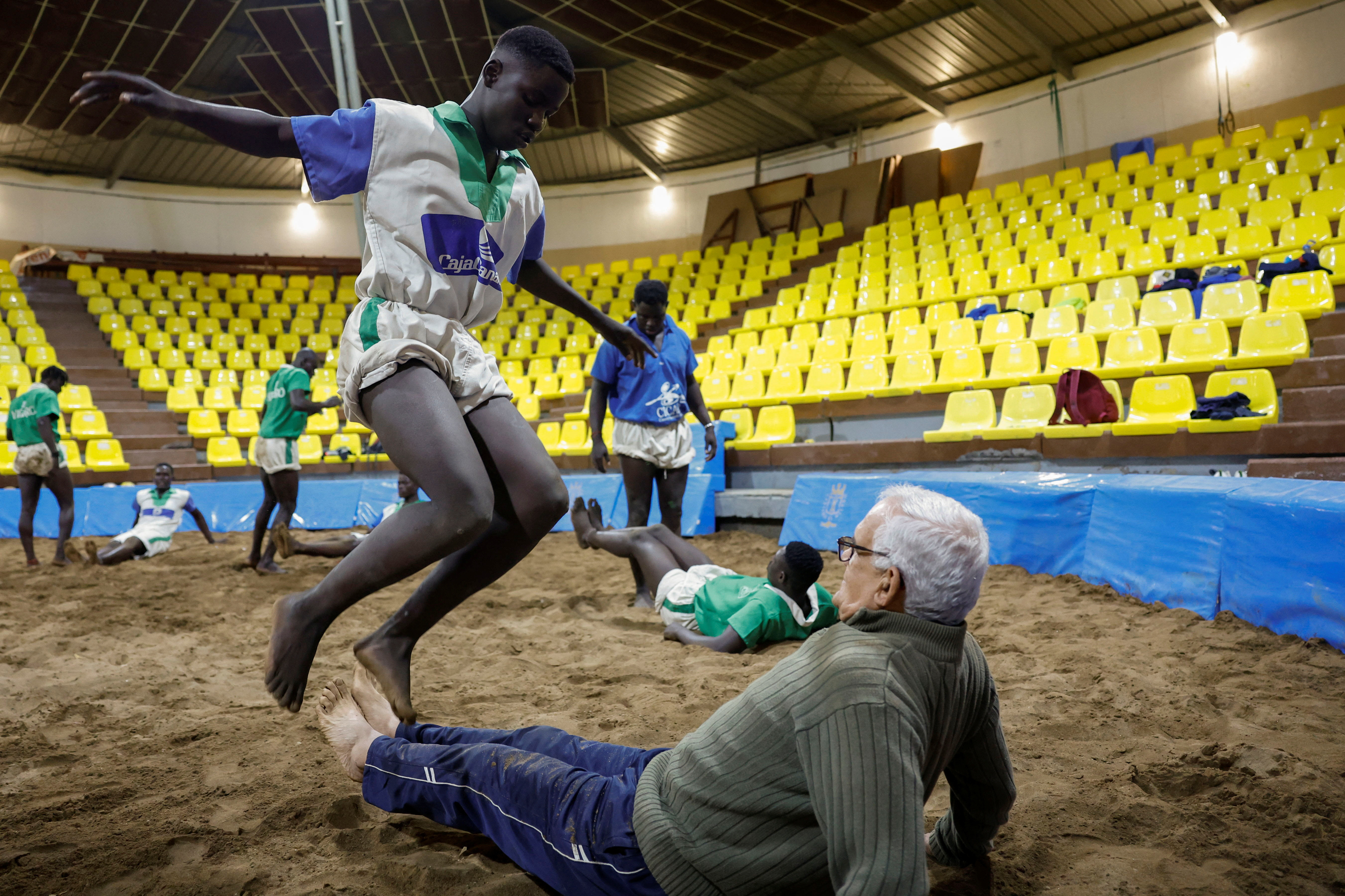 Cheik Ndaa, 13-year-old, trains in Guarazoca