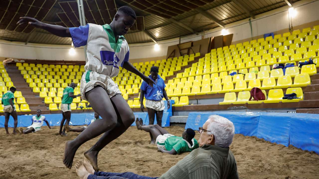 Cheik Ndaa, 13-year-old, trains in Guarazoca
