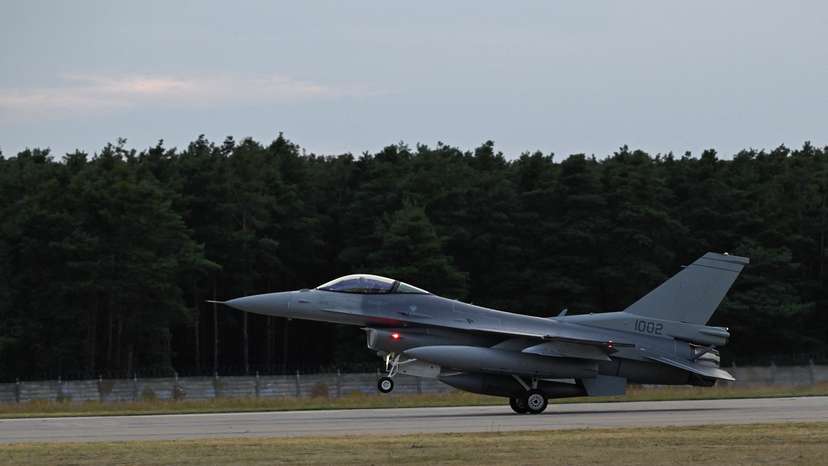 Handover ceremony of two F-16s, in Malacky