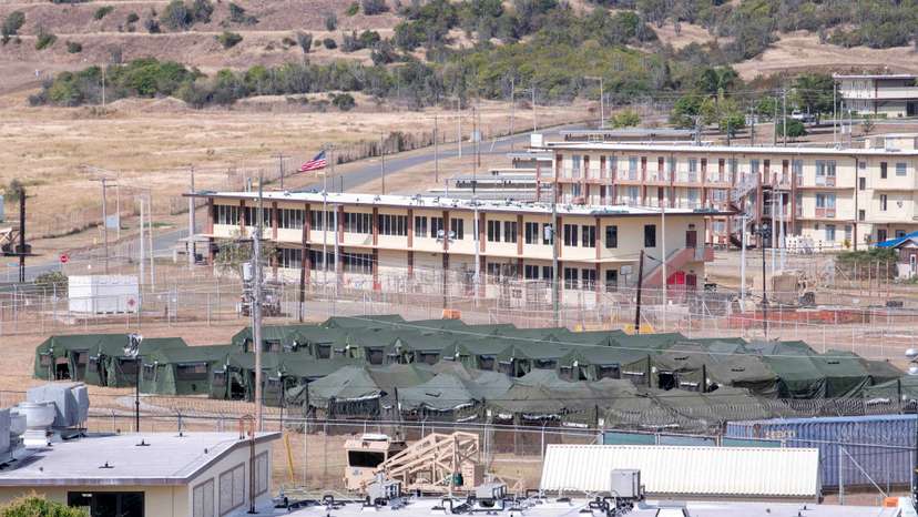 FILE PHOTO: Newly erected holding tents for detained migrants are seen at Naval Station Guantanamo Bay
