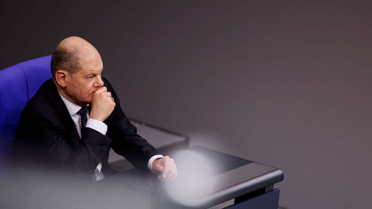 German Chancellor Olaf Scholz attends a session of the lower house of the Parliament, the Bundestag, in Berlin
