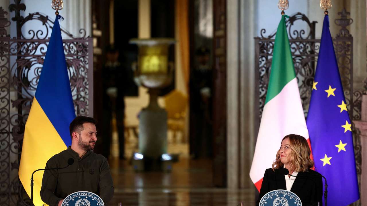 Ukraine's President Zelenskiy meets with Italian PM Meloni