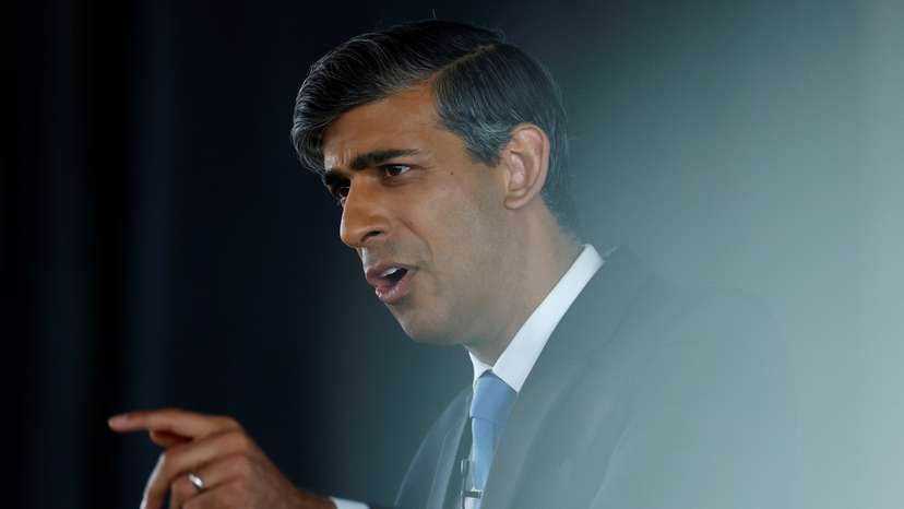 Britain's PM Rishi Sunak campaigns in Silverstone