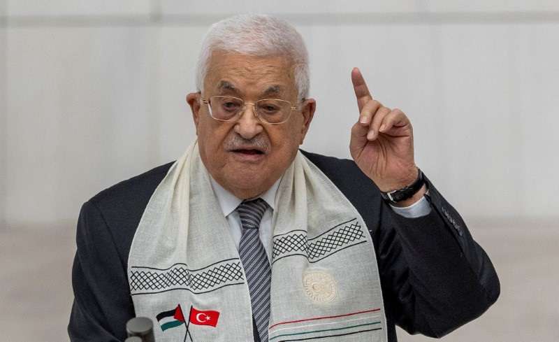 Palestinian President Abbas addresses the Turkish parliament in Ankara