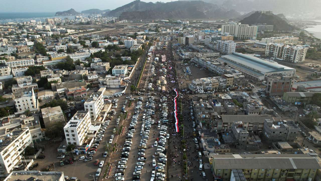 A rally organised by the Southern Transitional Council in Aden