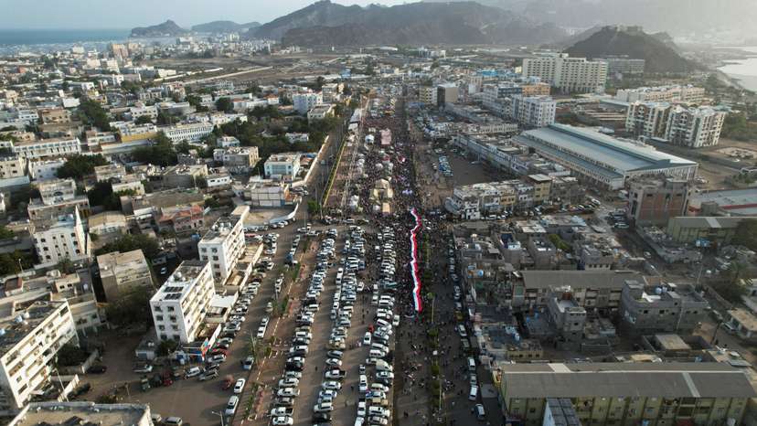 A rally organised by the Southern Transitional Council in Aden