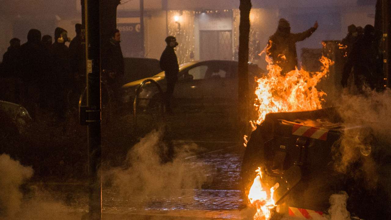 FILE PHOTO: Protest in support of Askatasuna social centre in Turin, Italy