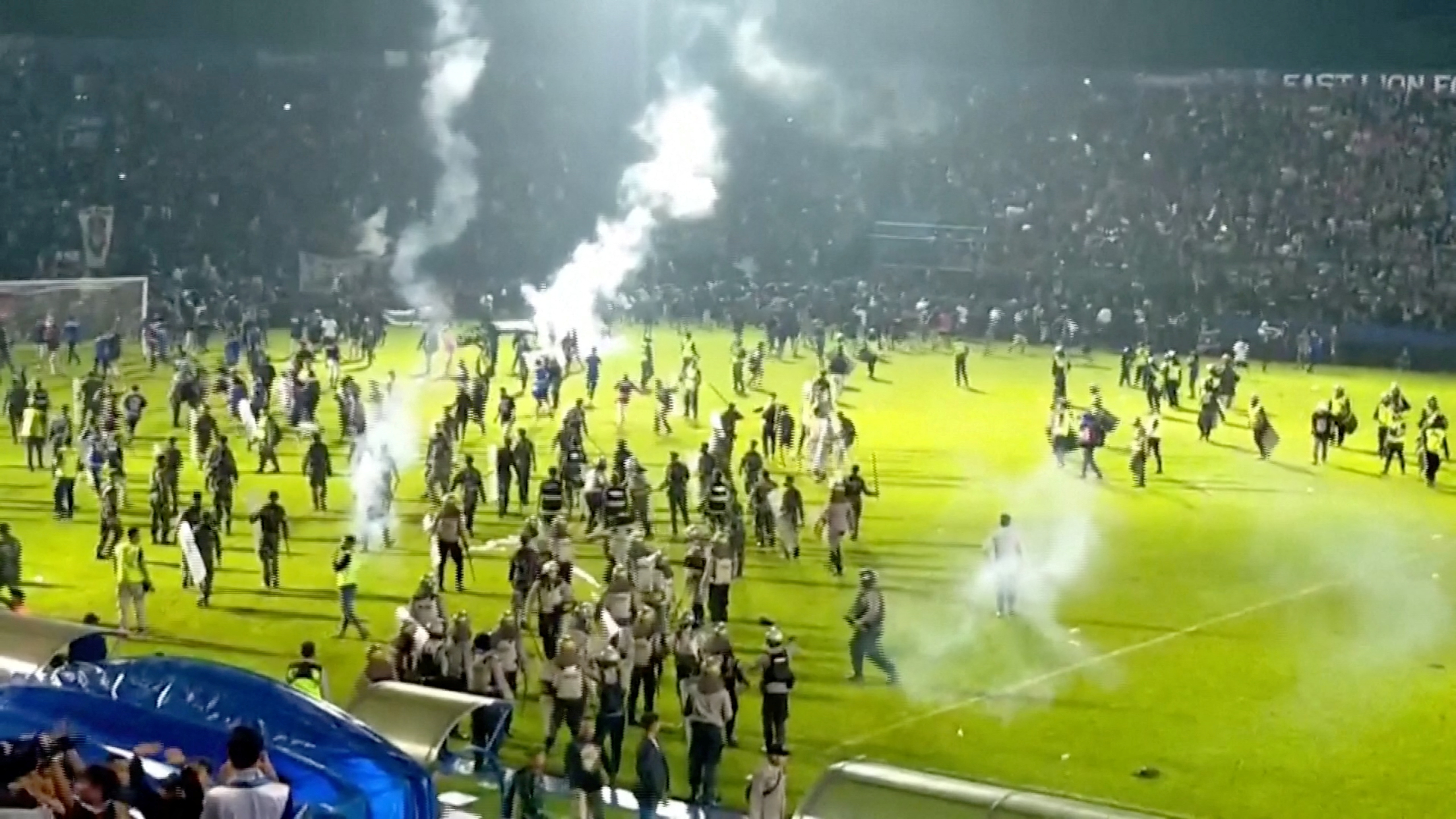 FILE PHOTO: Riot breaks out after football match between Arema vs Persebaya in Malang