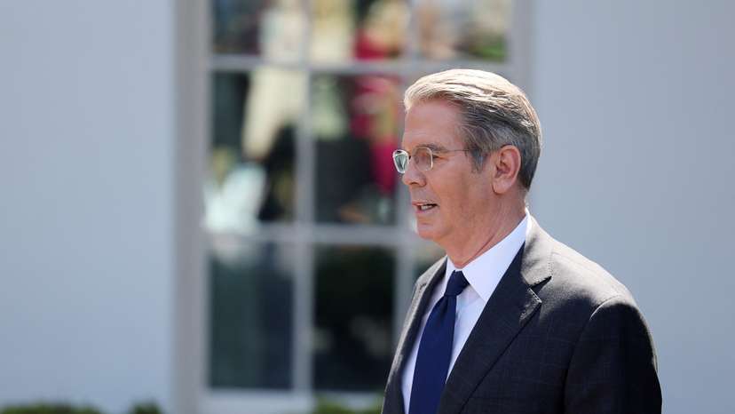 White House Press Secretary Leavitt and U.S. Secretary of the Treasury Bessent speak to members of the media, in Washington