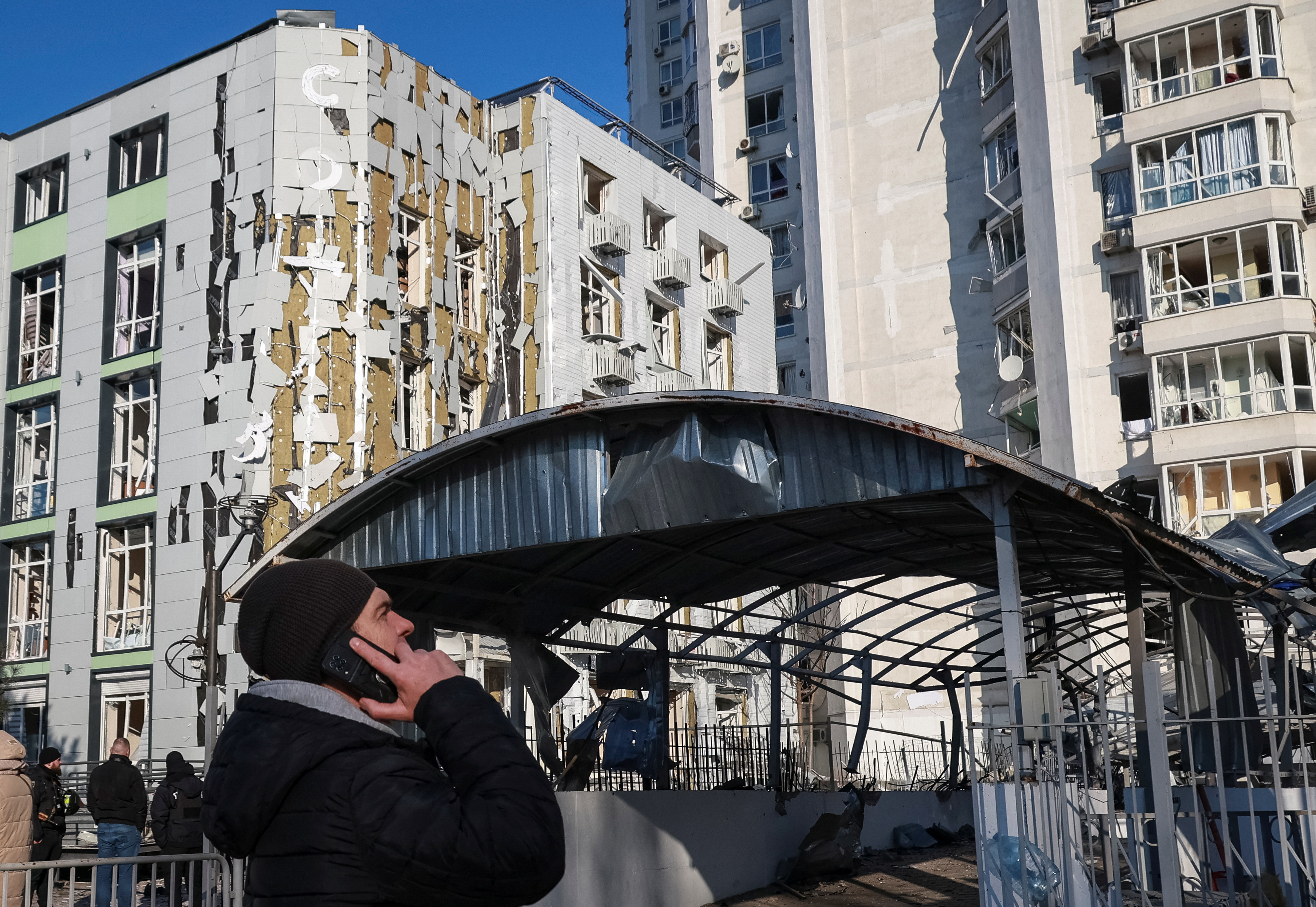 Aftermath of a Russian drone strike in Odesa
