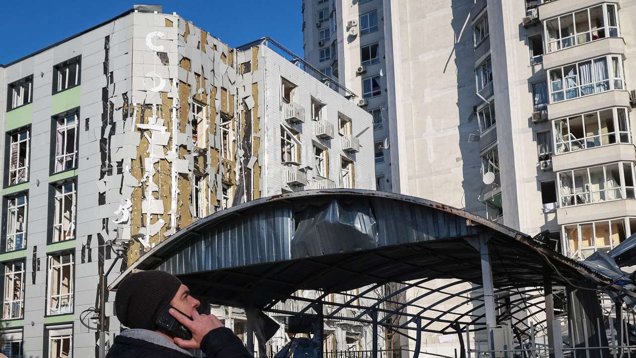 Aftermath of a Russian drone strike in Odesa