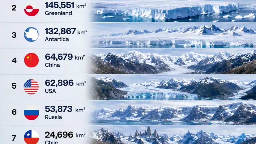 Canada has the world’s largest glacier area outside the main ice sheets