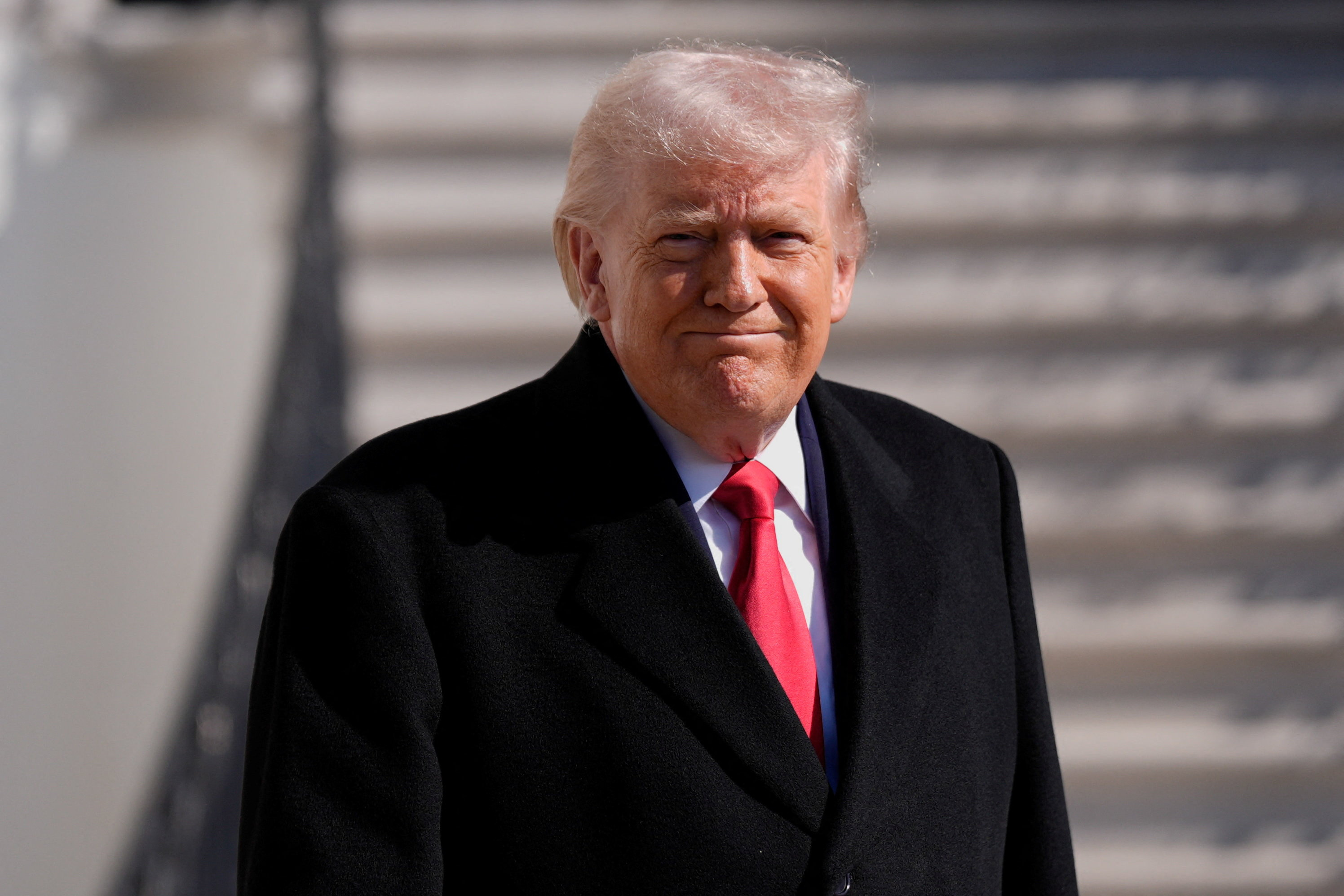U.S. President Trump departs from the White House in Washington