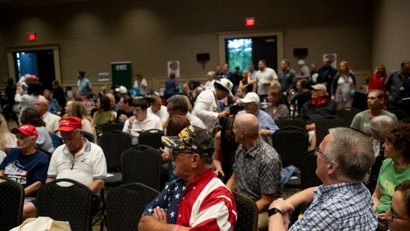 Voters gather to watch first presidential debate