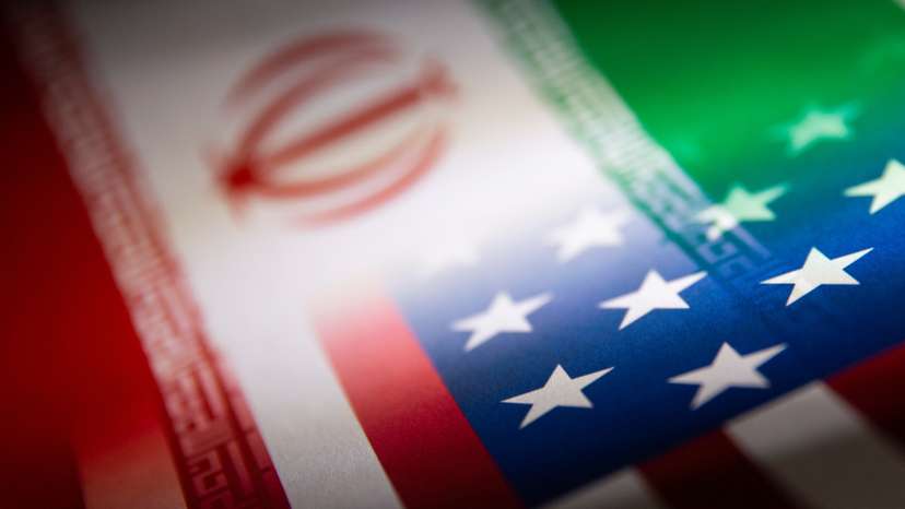 FILE PHOTO: Illustration shows Iran's and U.S.' flags
