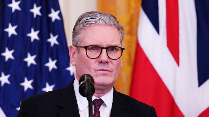 FILE PHOTO: British Prime Minister Starmer meets with U.S. President Trump in Washington