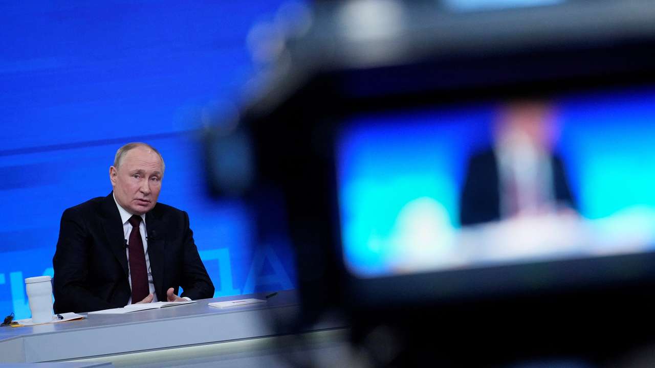 Russian President Putin holds his annual press conference in Moscow