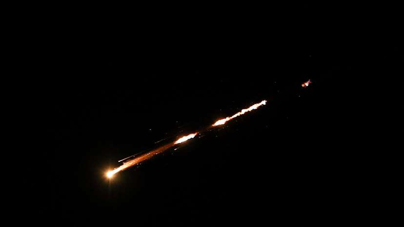 A missile launched from Iran is seen from Jerusalem