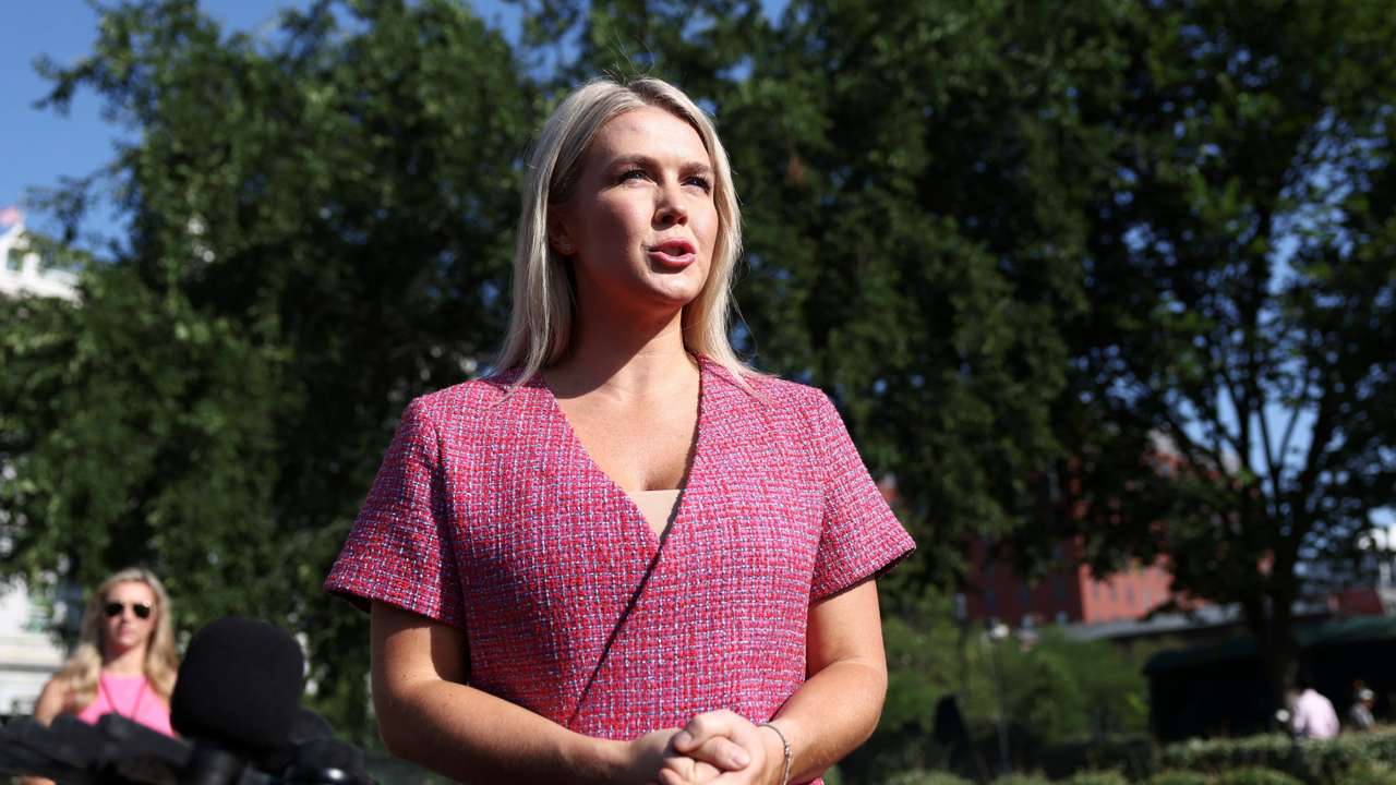 White House Press Secretary Karoline Leavitt speaks to reporters in Washington