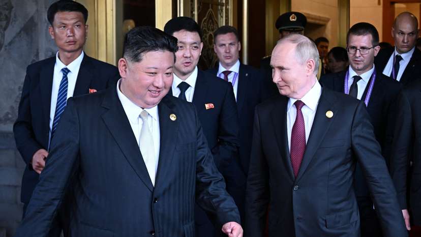 Russian President Vladimir Putin meets with North Korean leader Kim Jong Un in Beijing