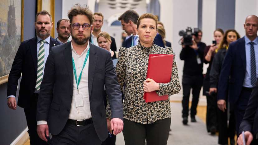Danish Prime Minister Mette Frederiksen participates in the Foreign Policy Committee meeting at Christiansborg in Copenhagen