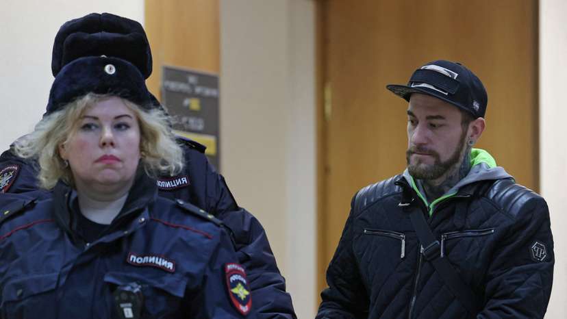 German national Patrick Schobel attends a court hearing in Saint Petersburg