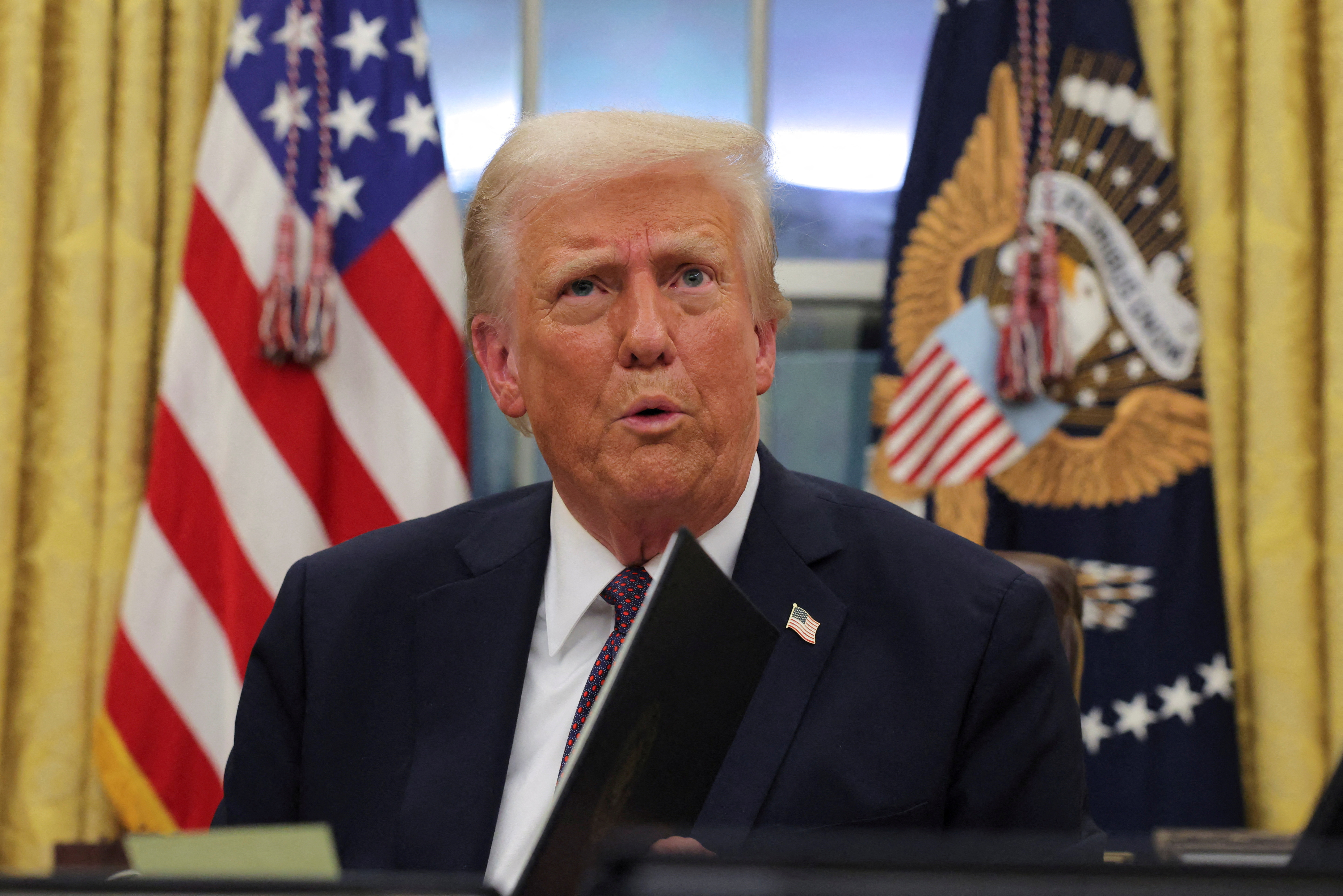 U.S. President Donald Trump at the Oval Office in Washington