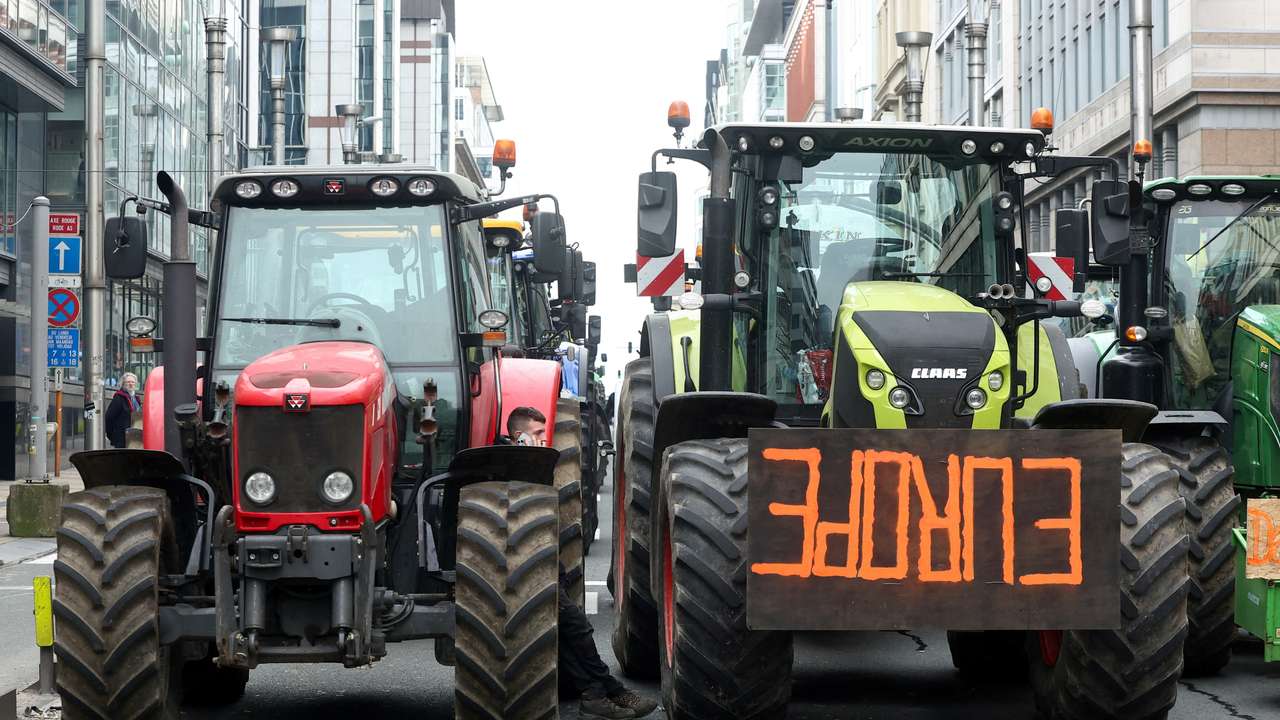 FILE PHOTO: Belgian farmers protest in Brussels