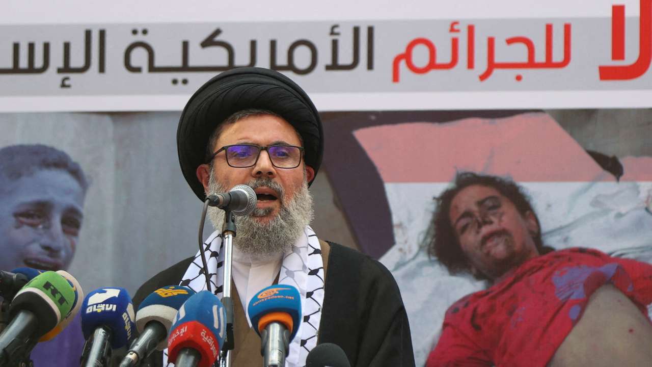 Hezbollah supporters protest over Gaza hospital strike, in Beirut