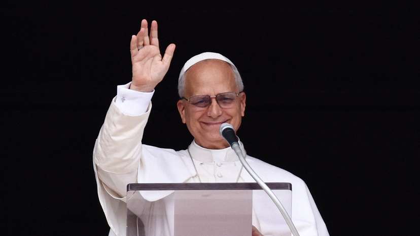 Pope Leo XIV leads the Angelus prayer at the Vatican