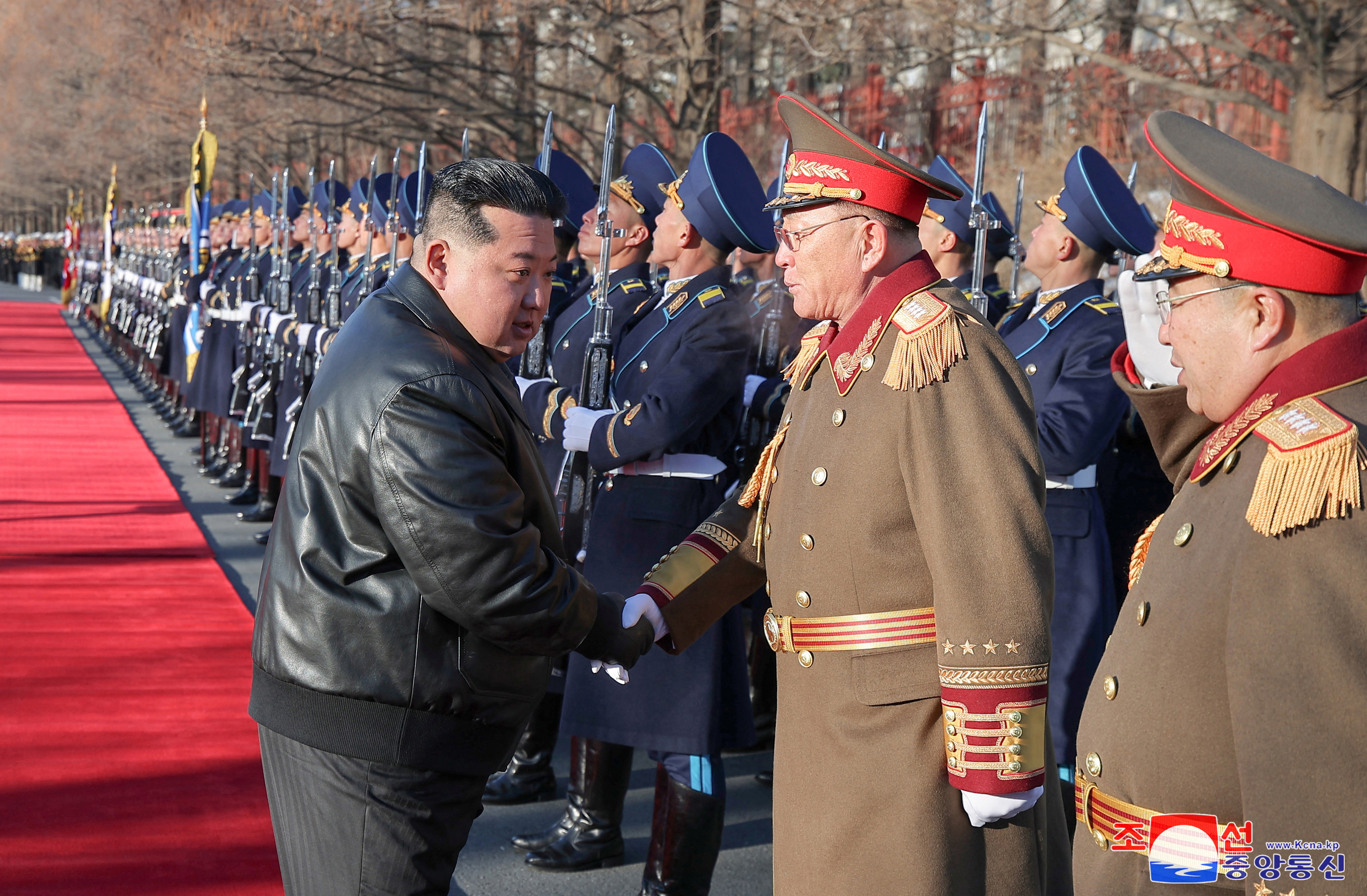 North Korean leader Kim Jong Un visits the Ministry of National Defence on the day the KPA was founded, in Pyongyang