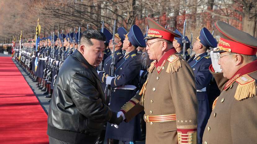 North Korean leader Kim Jong Un visits the Ministry of National Defence on the day the KPA was founded, in Pyongyang