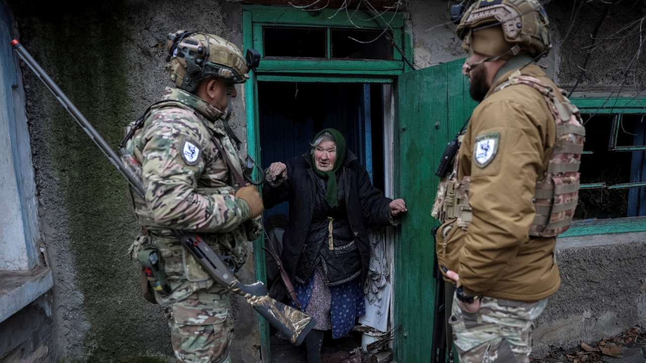 Evacuation of residents from the frontline town of Dobropillia