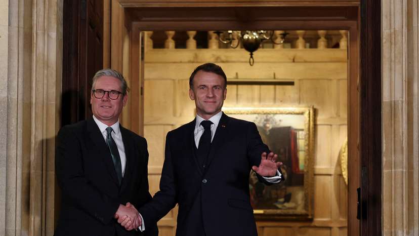British PM Starmer meets French President Macron at Chequers