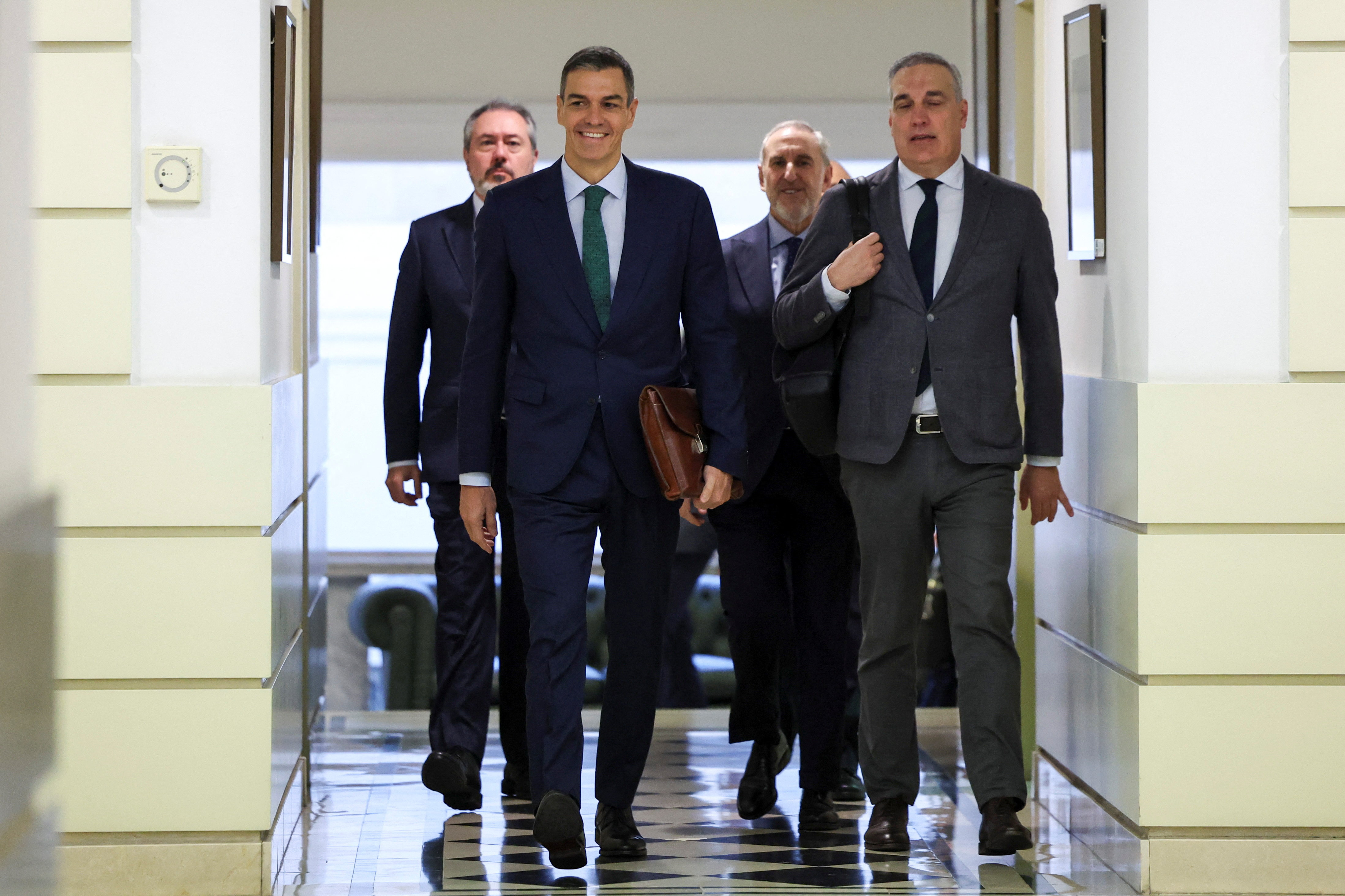 Spain's PM Sanchez appears before an inquiry committee at Spain's Senate in Madrid