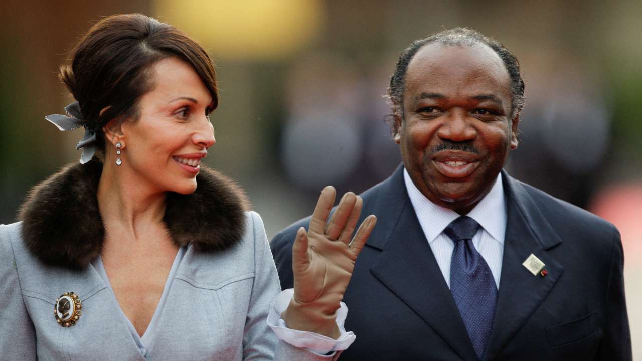 FILE PHOTO: Gabon's First Lady Bongo Ondimba and Gabon's President Ali Bongo Ondimba arrive at the opening ceremony of the Francophone Summit in Montreux