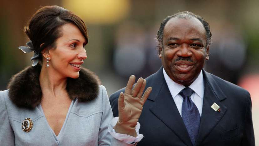 FILE PHOTO: Gabon's First Lady Bongo Ondimba and Gabon's President Ali Bongo Ondimba arrive at the opening ceremony of the Francophone Summit in Montreux